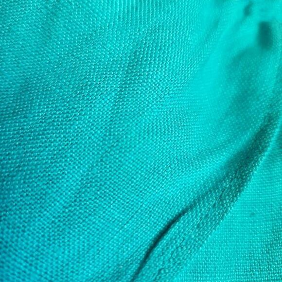Zara girls size 3-4 year teal green turquoise 100% linen short ruffle sleeve min - Picture 5 of 5